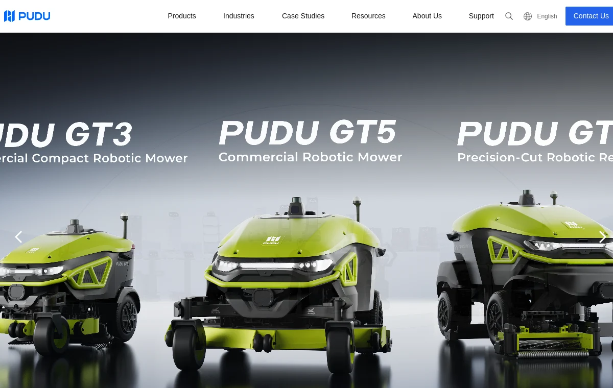 PUDU Robotics 공식 홈페이지 첫 화면