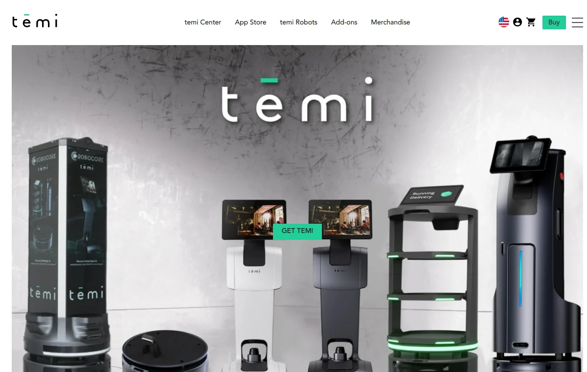 temi 공식 홈페이지 첫 화면